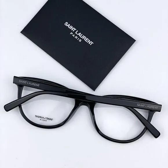 SALE! NEW Saint Laurent SL504 001 Shiny Black Cat Eye Women Eyeglasses - Picture 12 of 12